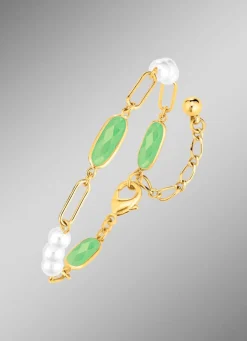 Schmuckset, 3-teilig, aus Messing mit Kristallsteinen