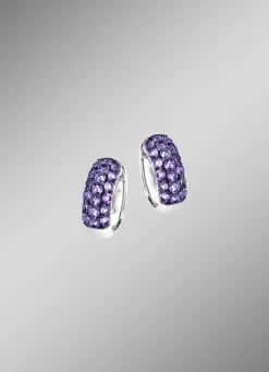 Schöne Klappcreolen mit echt Amethyst