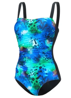 Schwab Badeanzug mit Halbkorsage und Raffungen