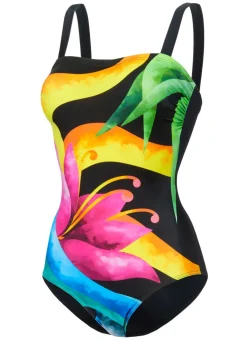 Schwab Badeanzug mit platziertem Druckdessin und Halbkorsage