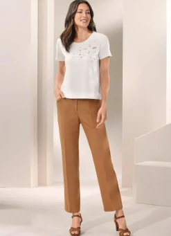 Shirt mit edler Lochstickerei