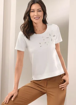 Shirt mit edler Lochstickerei