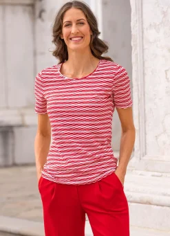 Shirt in geringelter Optik in 2 Farben