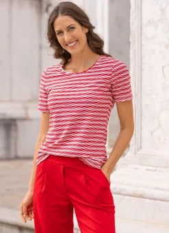 Shirt in geringelter Optik in 2 Farben