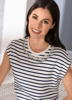 Shirt mit aufwendiger Strass- und Stickereizier