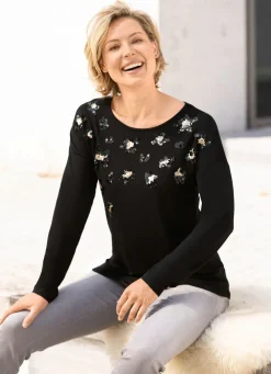 Shirt mit dekorativer Paillettenzier