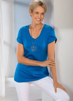 Shirt mit doppellagigen, kurzen Ärmeln in 3 Farben