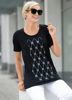 Shirt mit edler Strasszier im Vorderteil