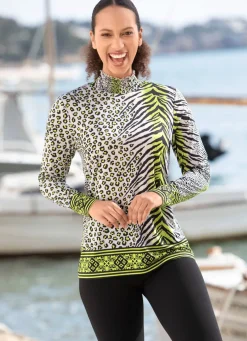 Shirt mit farbbrillantem Allover-Dessin in 2 Farben