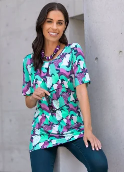 Shirt mit farbbrillantem Allover-Druck