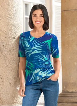 Shirt mit farbbrillantem Palmendessin