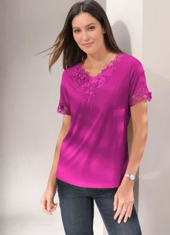 Shirt mit floraler Spitze in 5 Farben