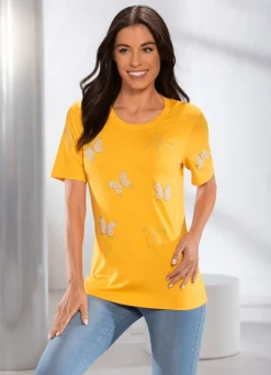 Shirt mit interessanter Perlen- und Strasszier in 2 Farben