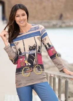 Shirt mit "Katzenmotiv"