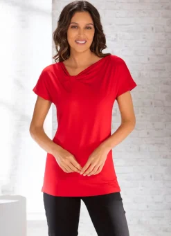 Shirt mit leicht schrägem Halsausschnitt in 2 Farben