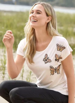 Shirt mit Perlenapplikation