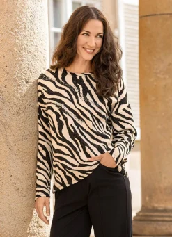 Shirt mit Plättchenzier im Vorderteil