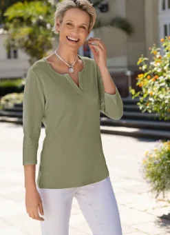 Shirt mit rundem Halsausschnitt in 3 Farben