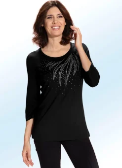 Shirt mit schmückender Steinzier in 2 Farben