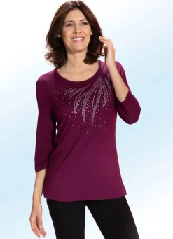 Shirt mit schmückender Steinzier in 2 Farben