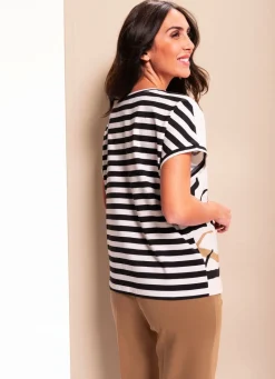 Shirt mit Schmucksteinzier