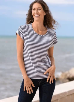 Shirt mit silberfarbenem Effektgarn