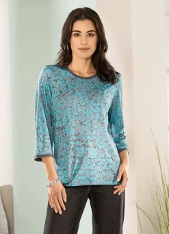 Shirt mit silberfarbenen Zierplättchen