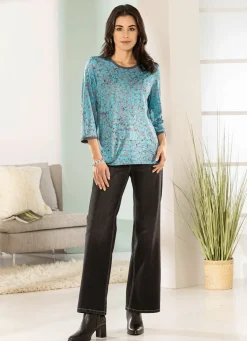 Shirt mit silberfarbenen Zierplättchen