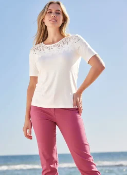 Shirt mit Spitzeneinsatz