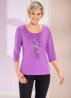 Shirt mit Strasssteinen in 2 Farben