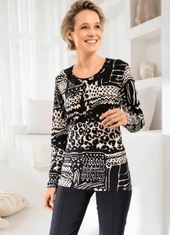 Shirt mit strassverzierten Blenden