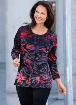 Shirt mit unterlegtem, schwarzem Abschluss