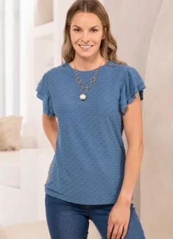 Shirt mit Volant-Ärmeln