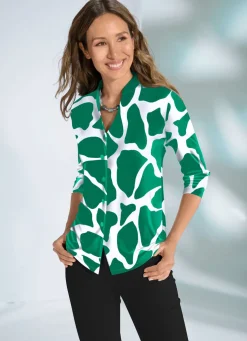 Shirtbluse mit Stehkragen