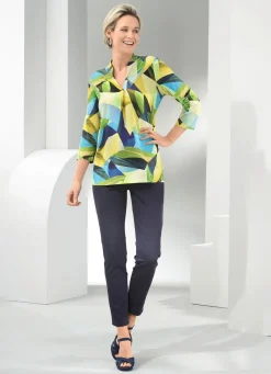 Shirt-Tunika mit dekorativer Faltenlegung