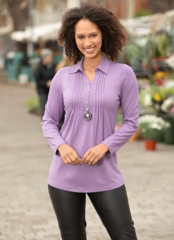 Shirt-Tunika mit Hemdkragen