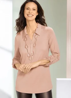 Shirt-Tunika mit krempelbaren Ärmeln