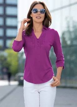 Shirt-Tunika mit Polokragen