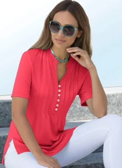 Shirt-Tunika mit Schlingenknopfleiste