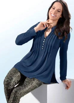 Shirt-Tunika mit Schmuckknopfleiste