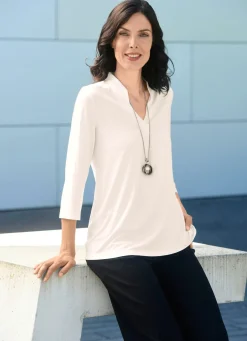 Shirt-Tunika mit Stehkragen