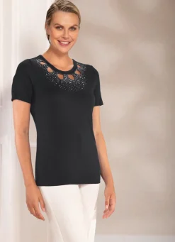 Shirt-Tunika mit Strasssteinen