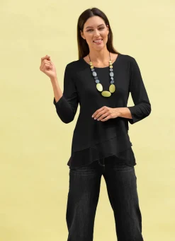 Shirt-Tunika mit Stufen-Volants