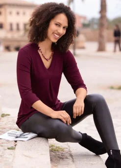 Shirt-Tunika mit V-Ausschnitt