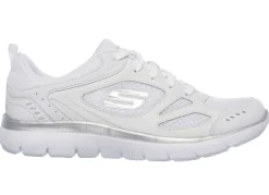 SKECHERS, sportliche Damen-Sneaker, mit Nappaleder-Besätzen