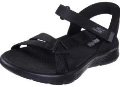 SKECHERS, sportliche Damen-Sandalen, mit geformter Slip-Ins Fersenplatte