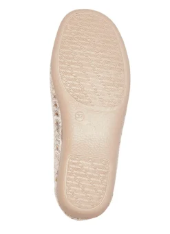Slipper in Goldbeige aus Textilmaterial