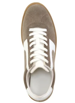 Sneaker aus Veloursleder mit Nappa-Besätzen und gepolstertem Schaftrand