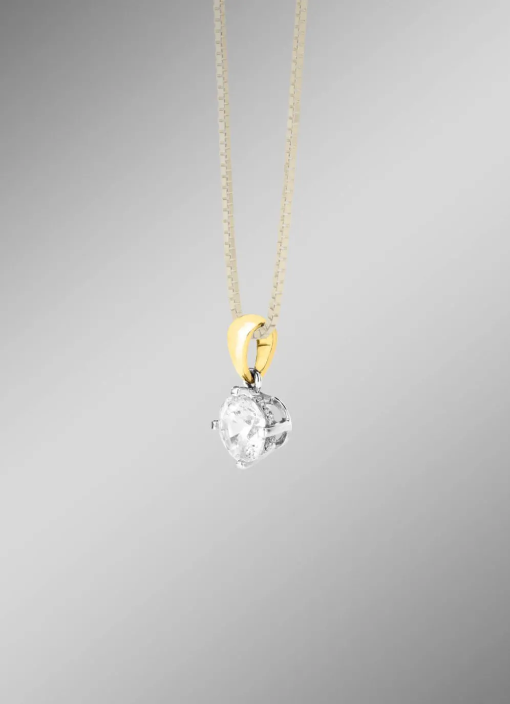 Solitär-Anhänger in Bicolor mit Brillant