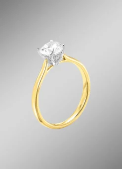 Solitär-Damenring in Bicolor mit Brillant